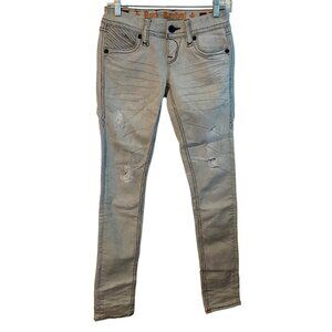 Rock Revival Maple Skinny Women Size 25 Light Wash Distressed Ripped‎ Pockets